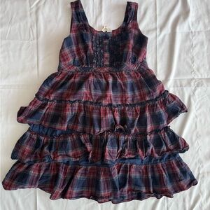 Red Camel Juniors Dress 11 Plaid Sleeveless Dress